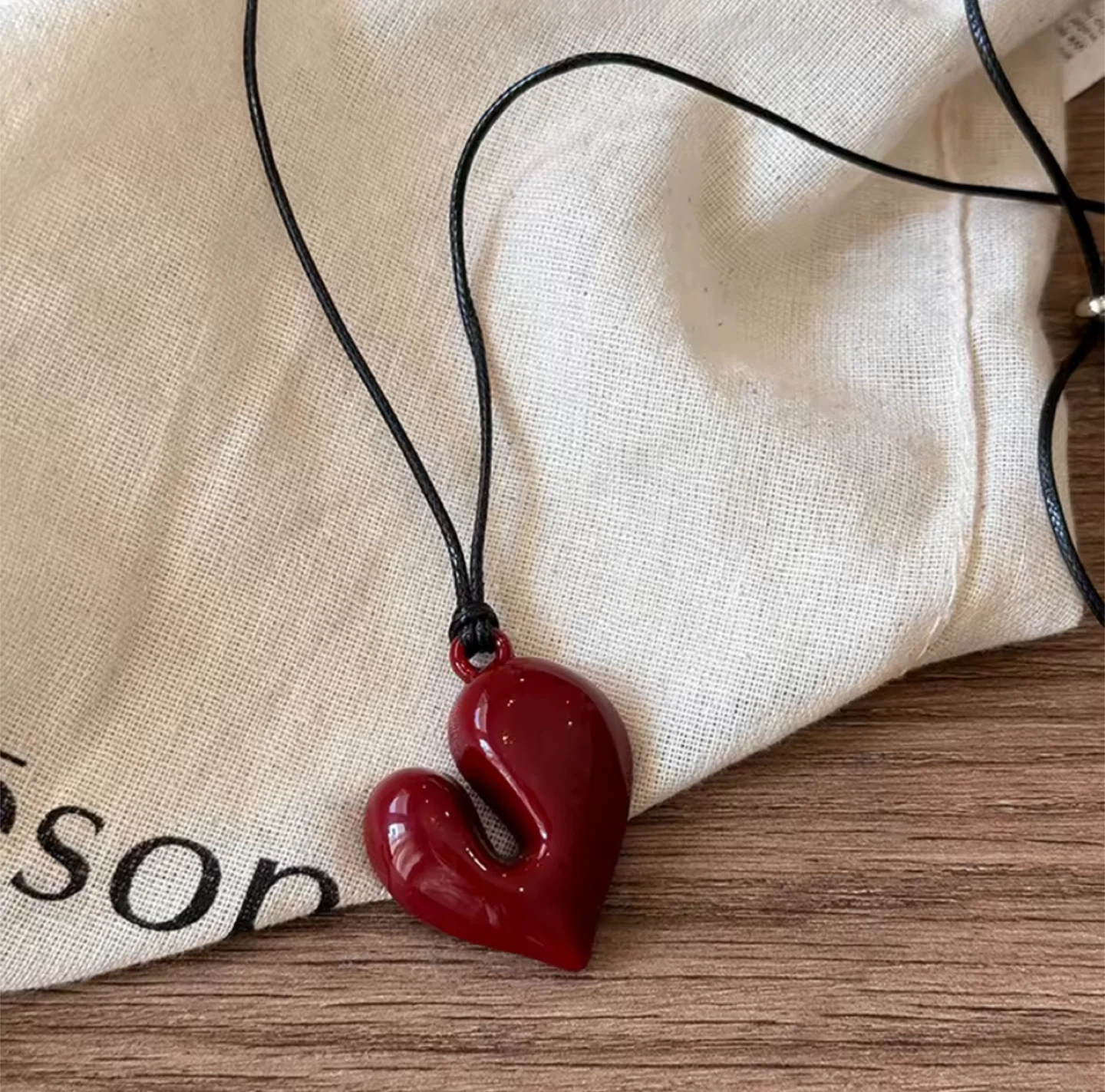 Accessorize Red Heart Pendant Necklace