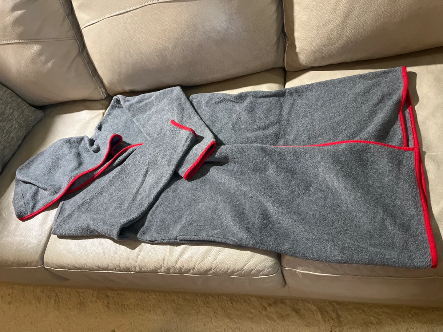 Grey Fleece Hooded Robe - photo 3