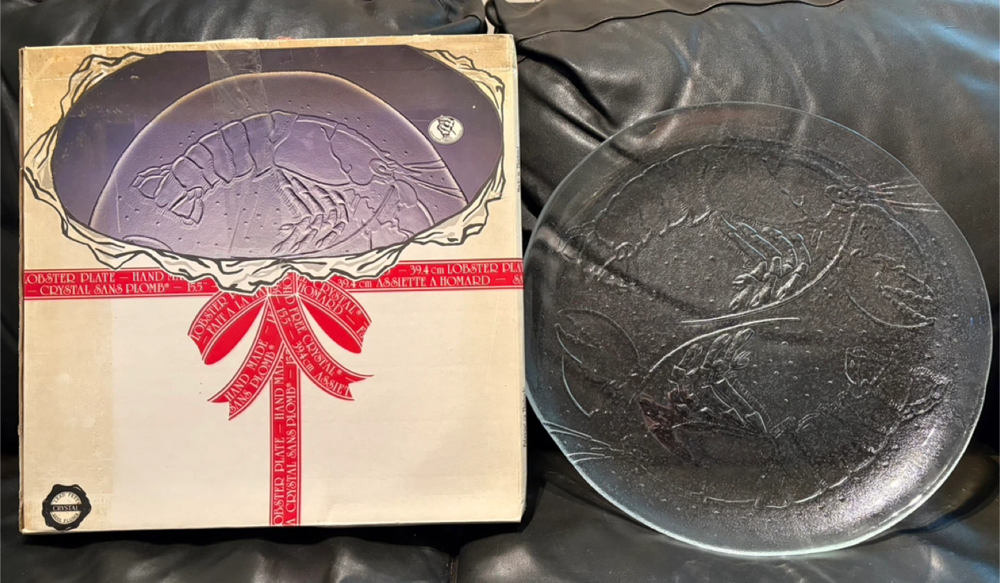 Crystal Lobster Plate - Hand Made 15.5"