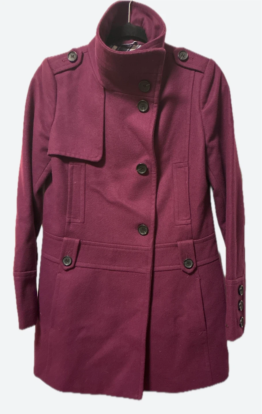 Tommy Hilfiger Wool Blend Coat - Burgundy - photo 2