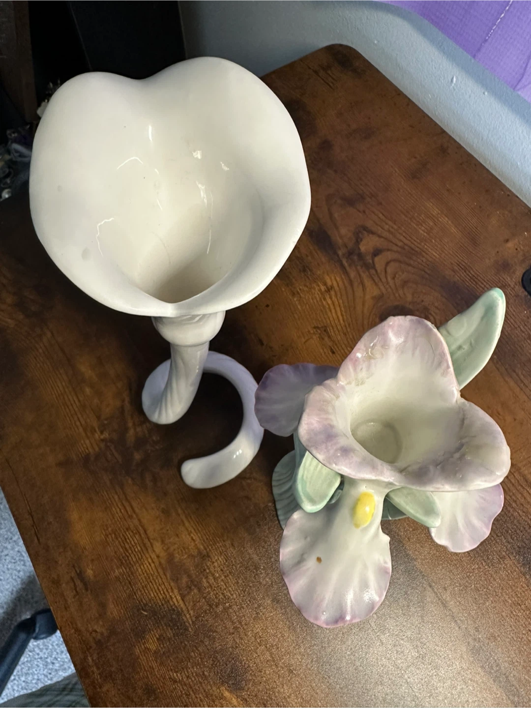 Vintage Ceramic Floral Candle Holders
