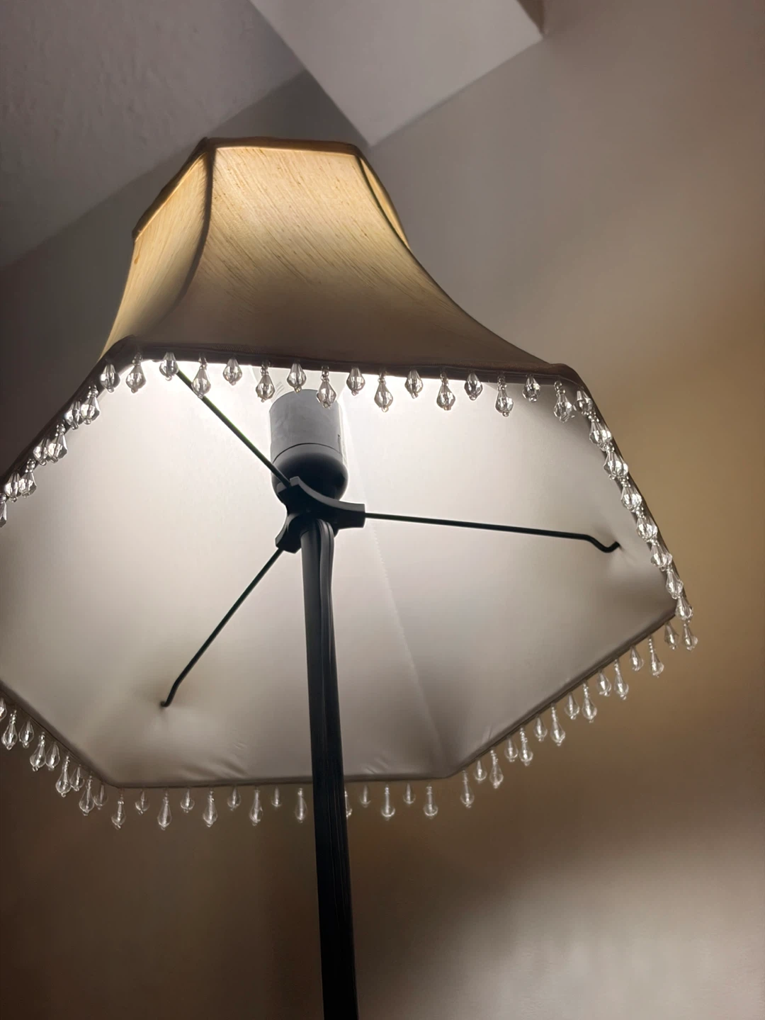 Floor Lamp with Beaded Shade - Beige - photo 4