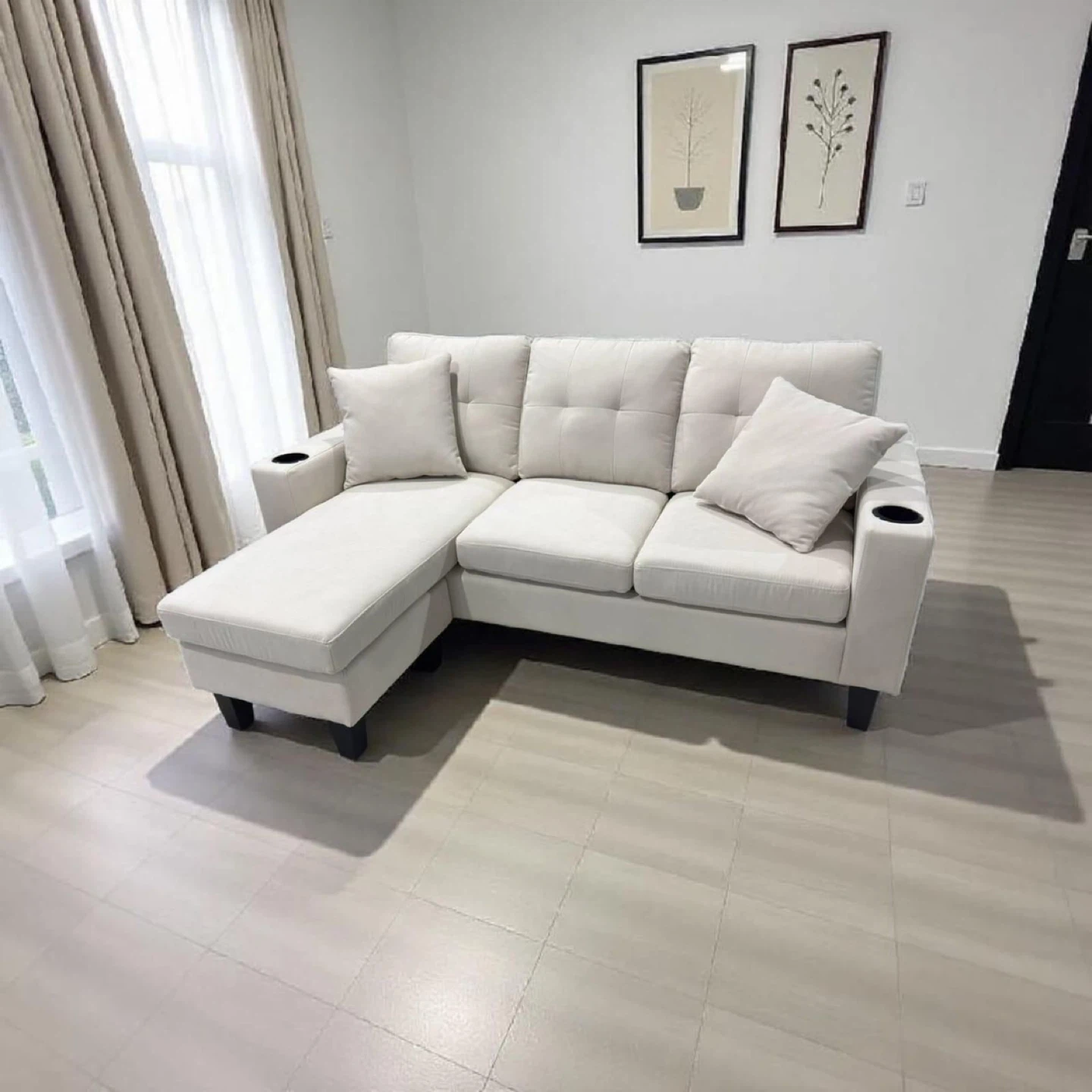 Grey Sectional Sofa with Chaise Lounge - photo 2