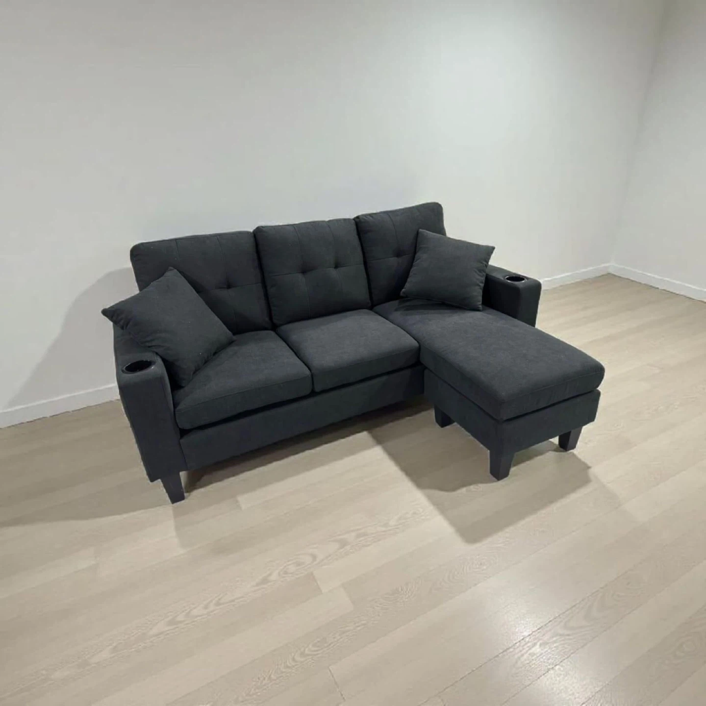 Grey Sectional Sofa with Chaise Lounge - photo 3