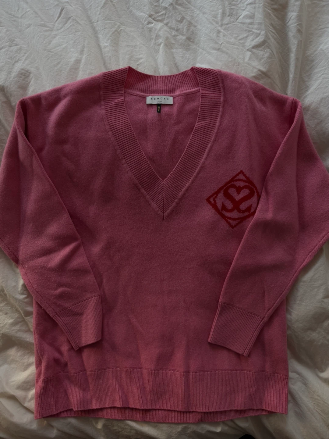 Sandro Paris Pink V-Neck Sweater - photo 3