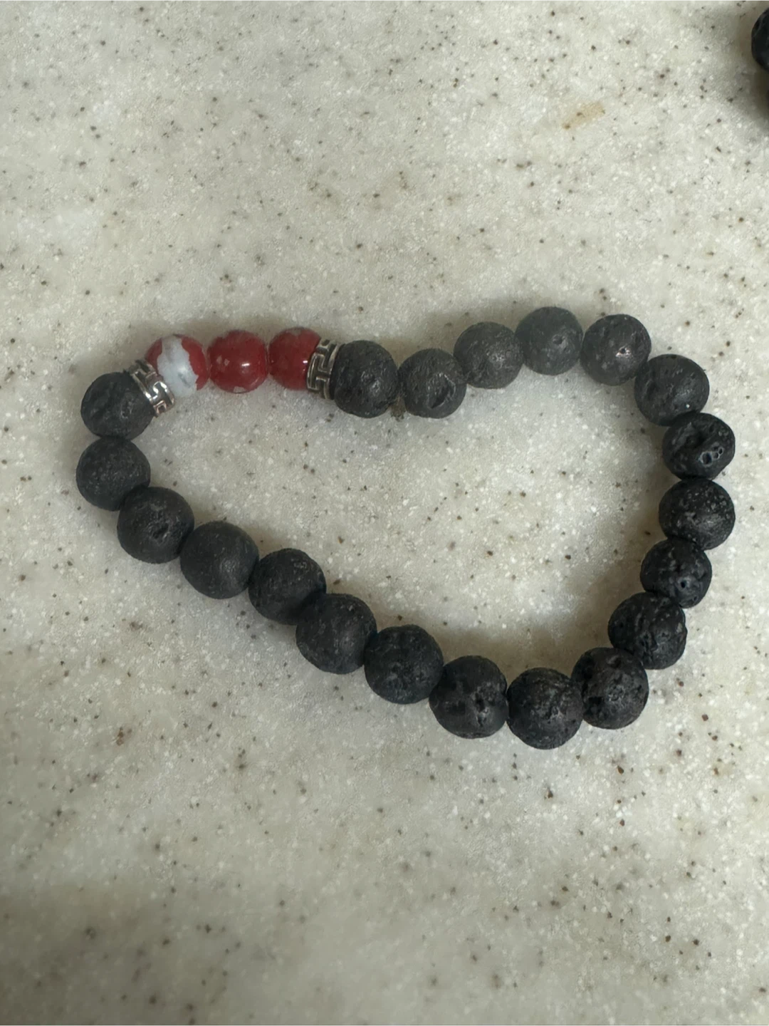 Lava Stone Bracelet - Red & Black