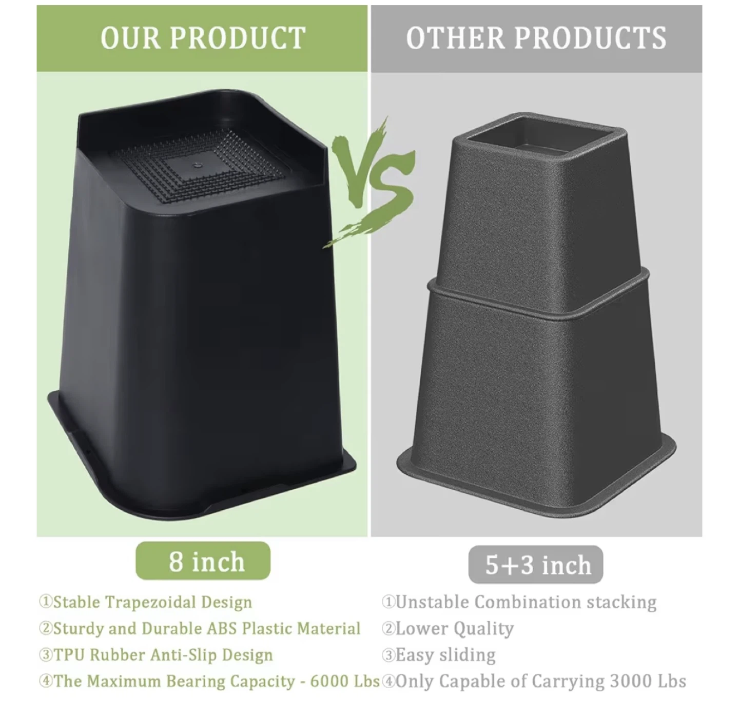8 Inch Bed Risers - 8 Pack - photo 3