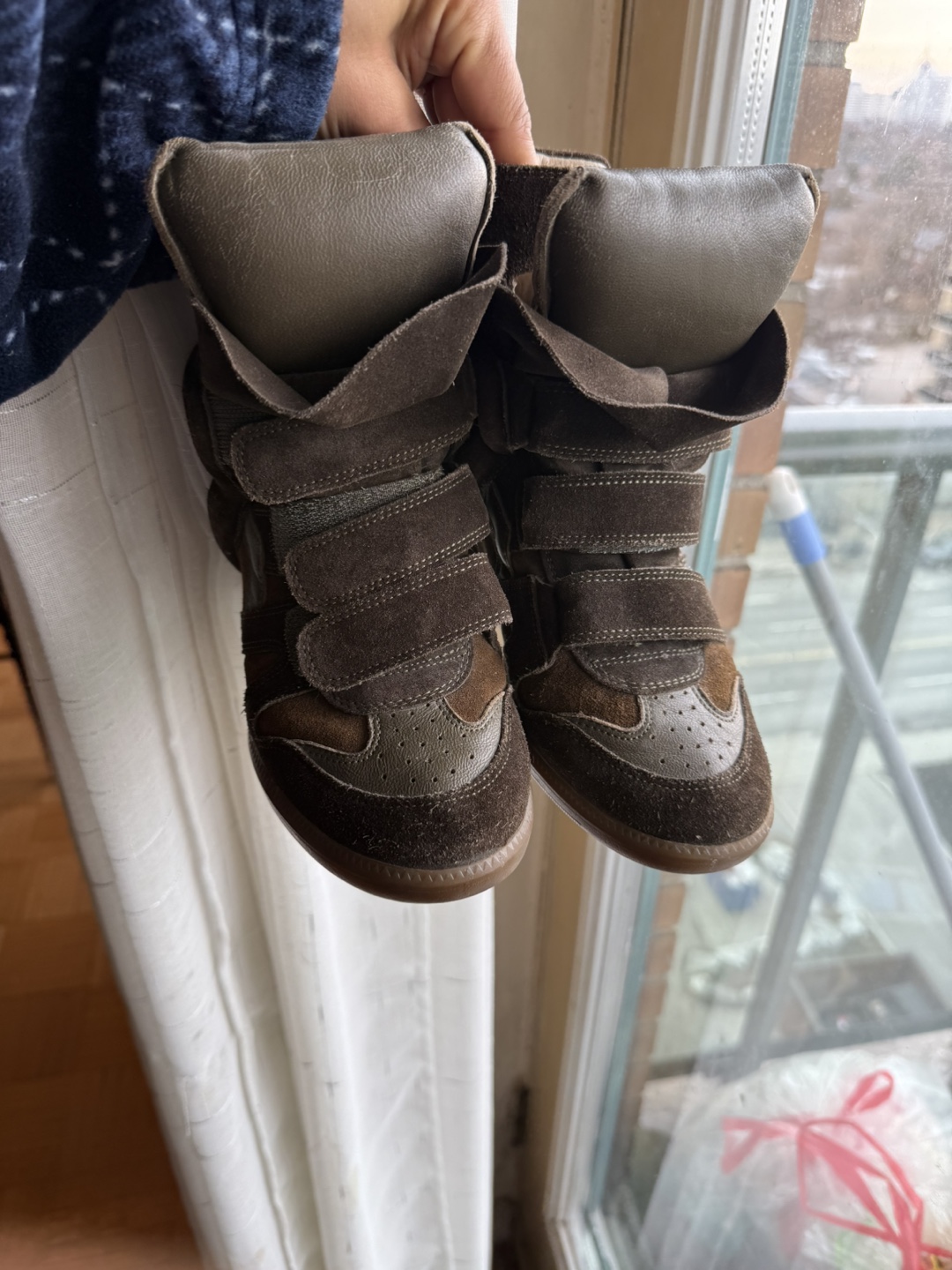 Isabel Marant Brown Suede Wedge Sneakers - photo 3