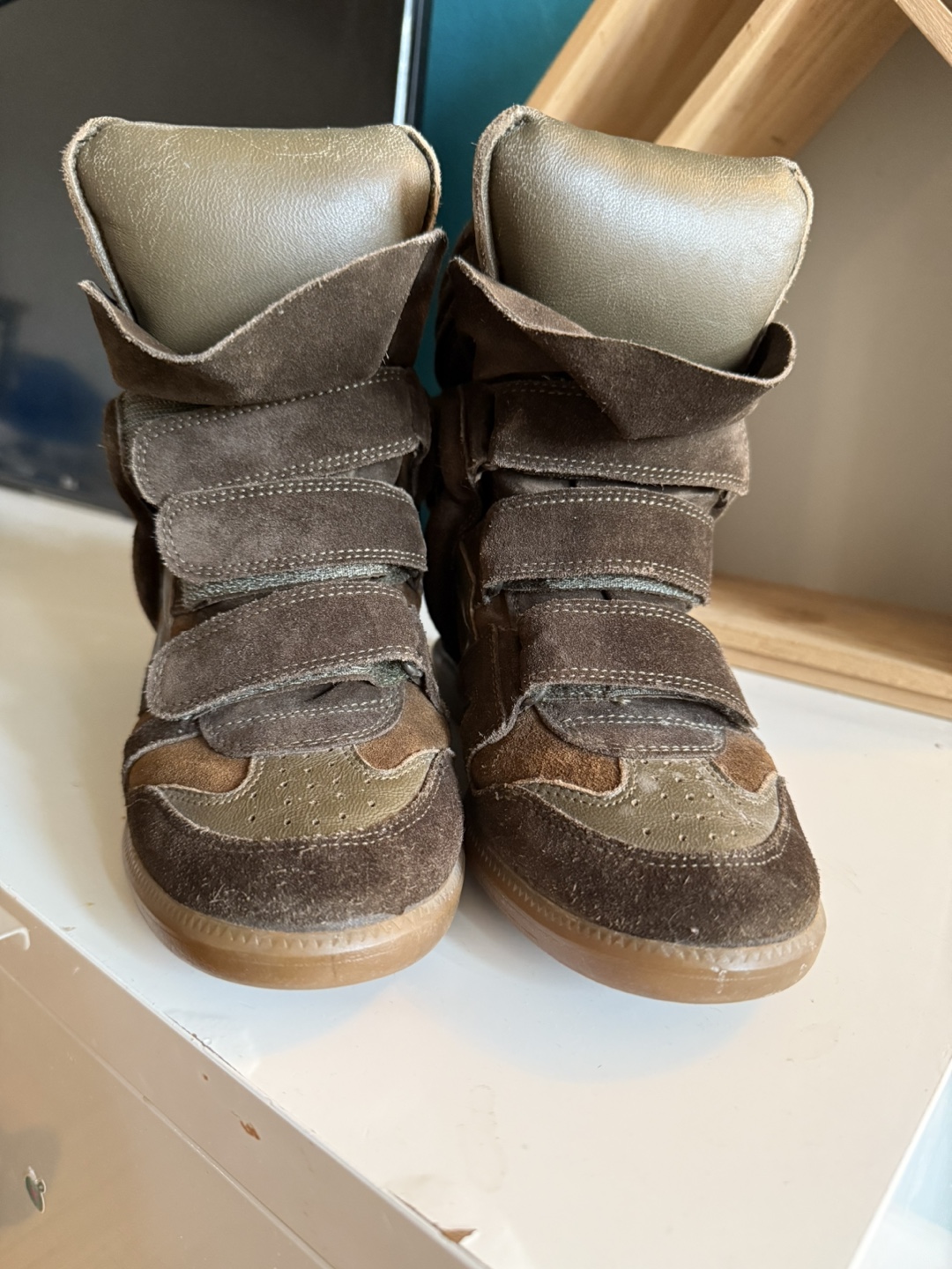 Isabel Marant Brown Suede Wedge Sneakers - photo 2