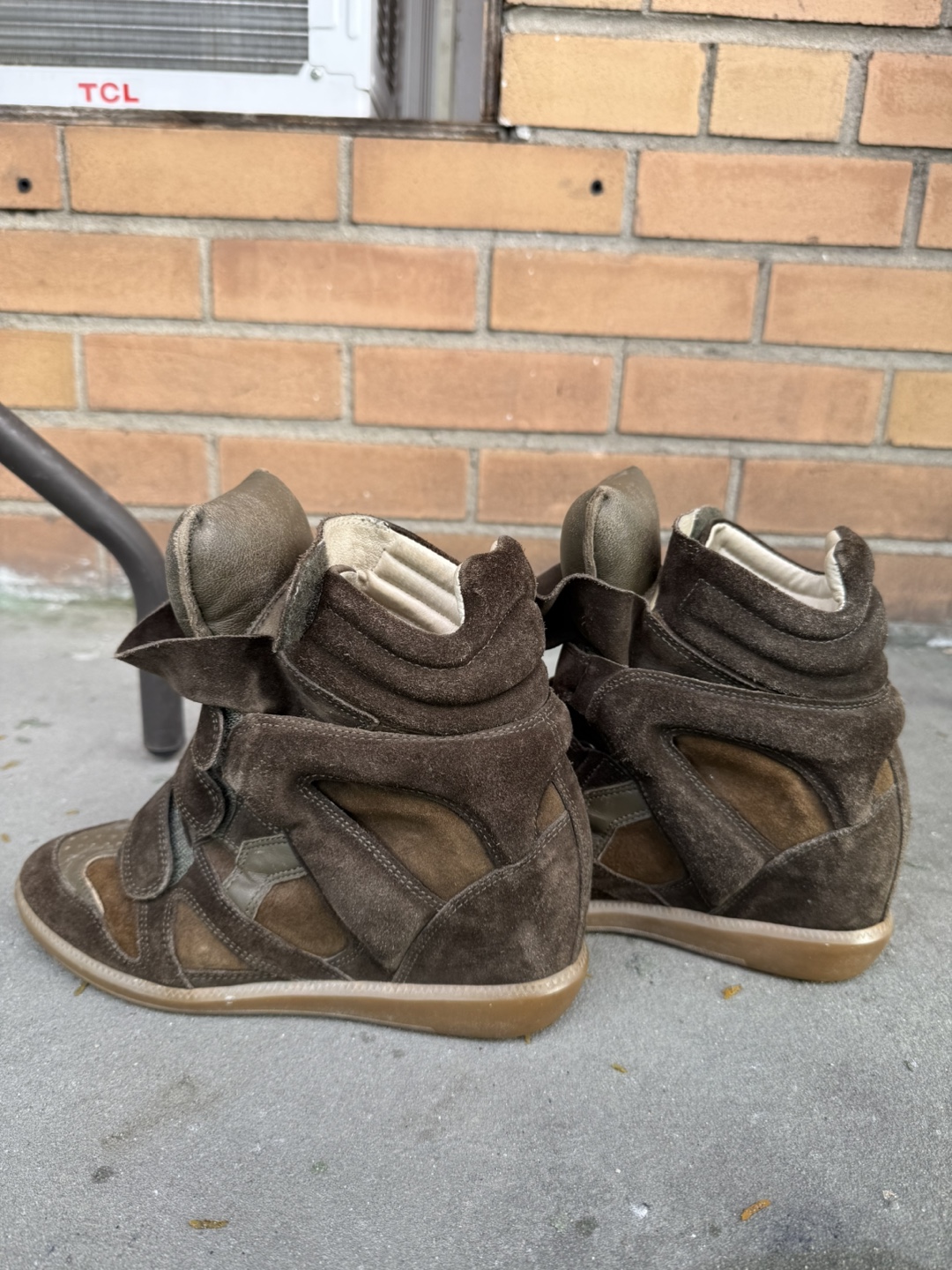 Isabel Marant Brown Suede Wedge Sneakers - photo 4