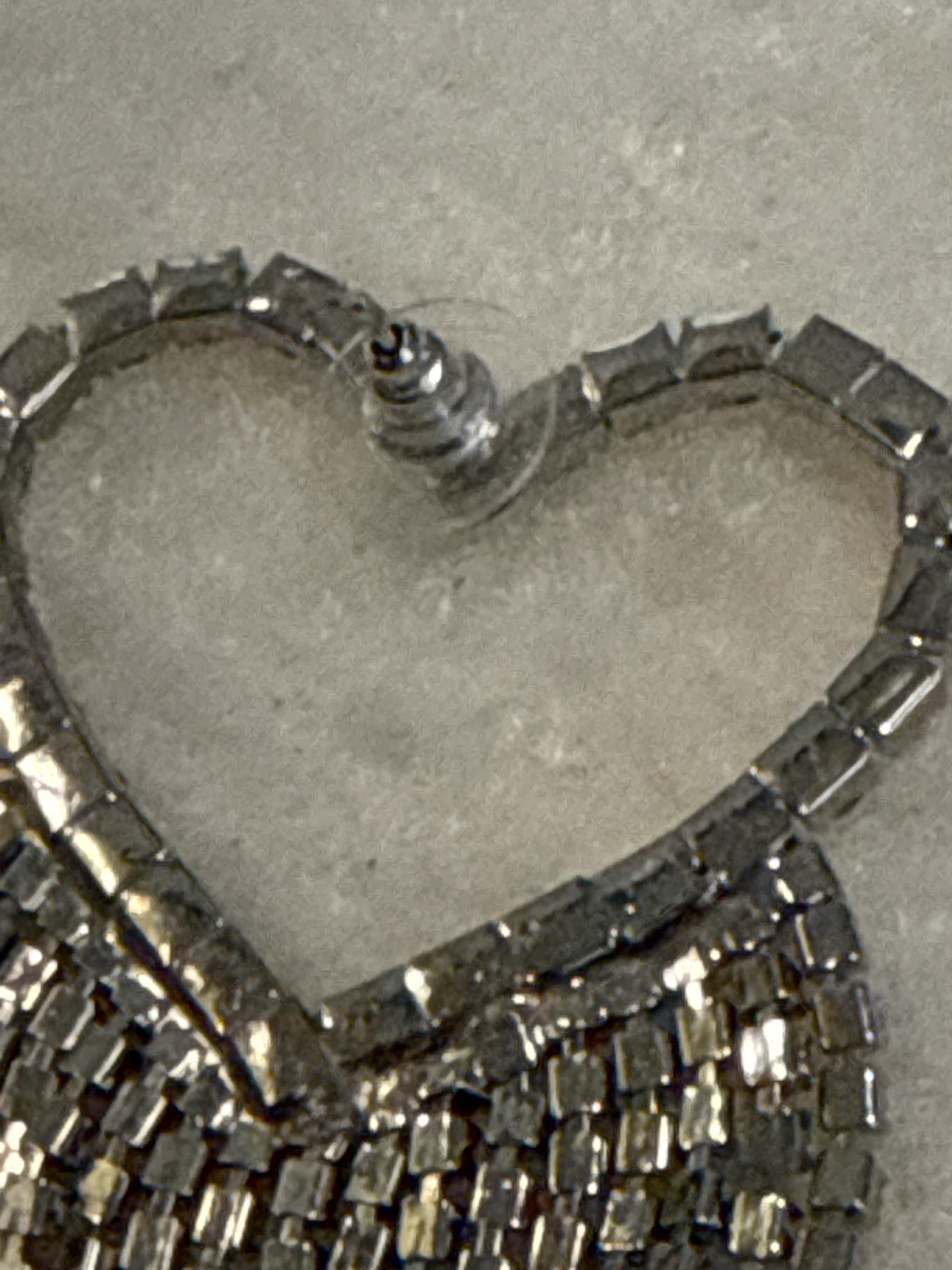 Heart Rhinestone Dangle Earrings - photo 4