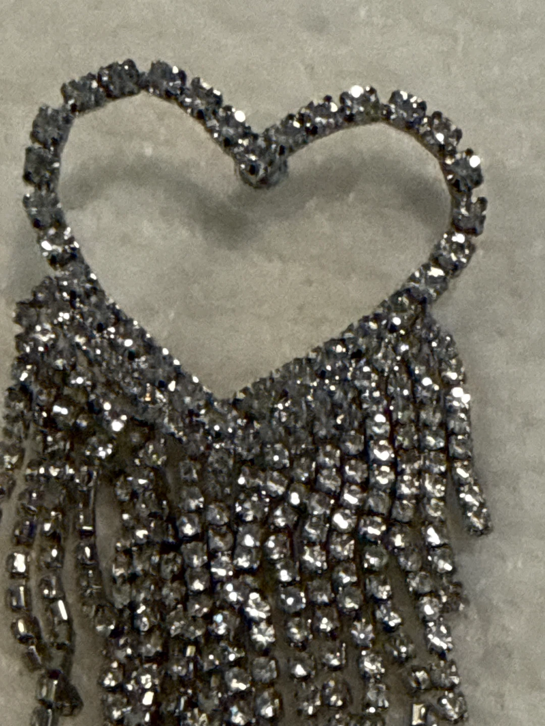Heart Rhinestone Dangle Earrings - photo 5