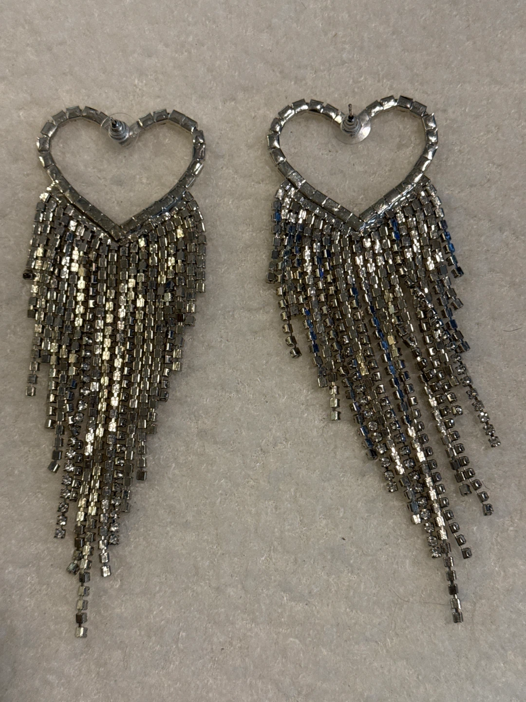 Heart Rhinestone Dangle Earrings - photo 3