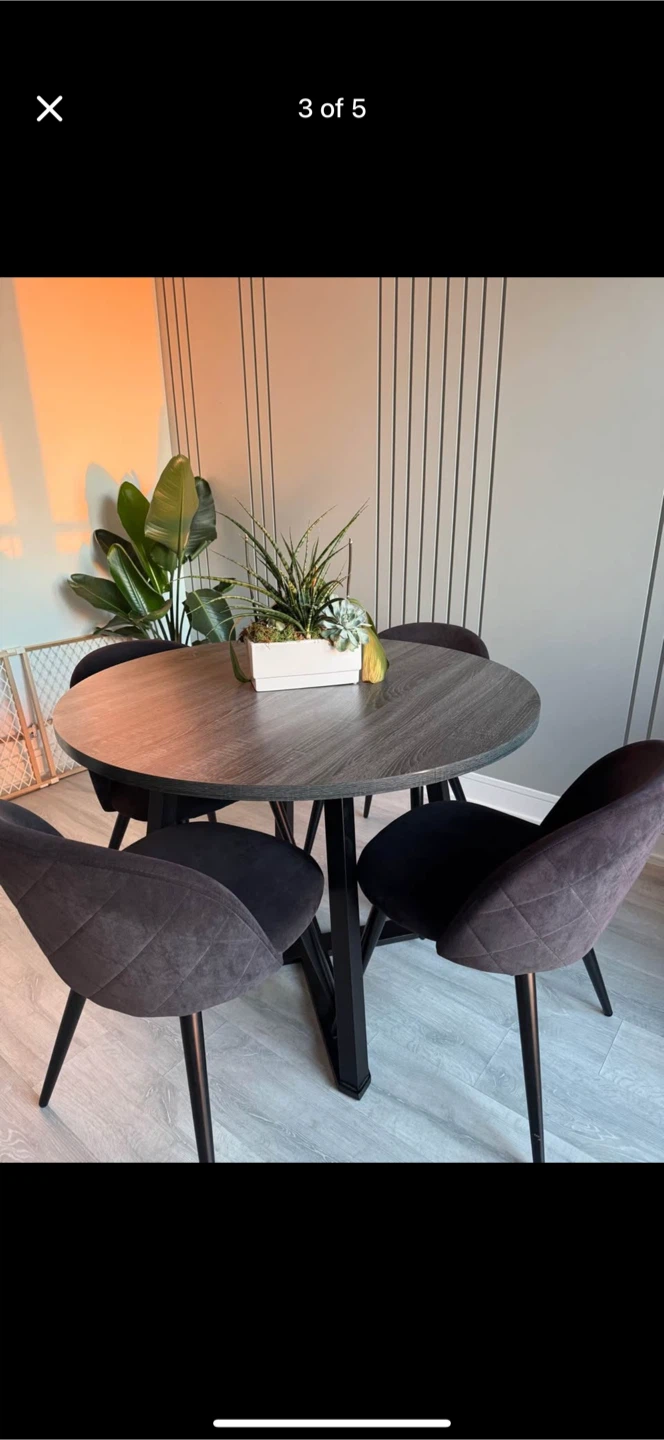 Round Dining Table with 4 Chairs - photo 2