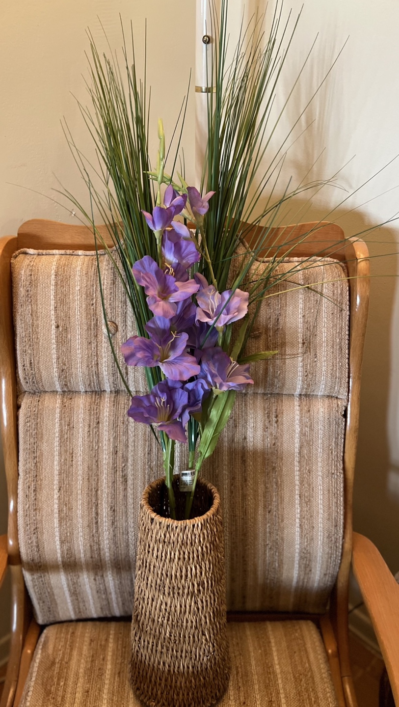 Woven Vase with Artificial Flowers - photo 2