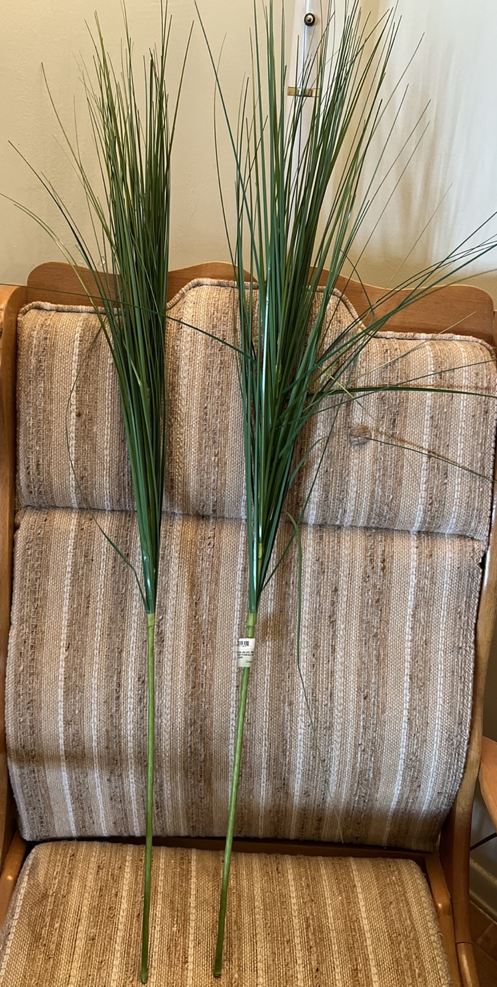 Artificial Green Grass Stalks - Set of 2