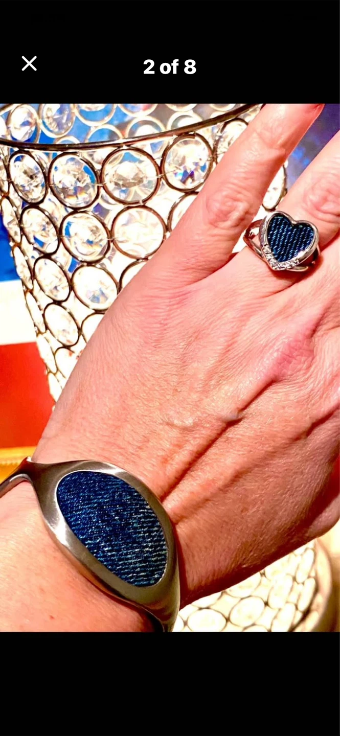 👖Miss Sixty Denim Heart Ring & Bangle Set - photo 2