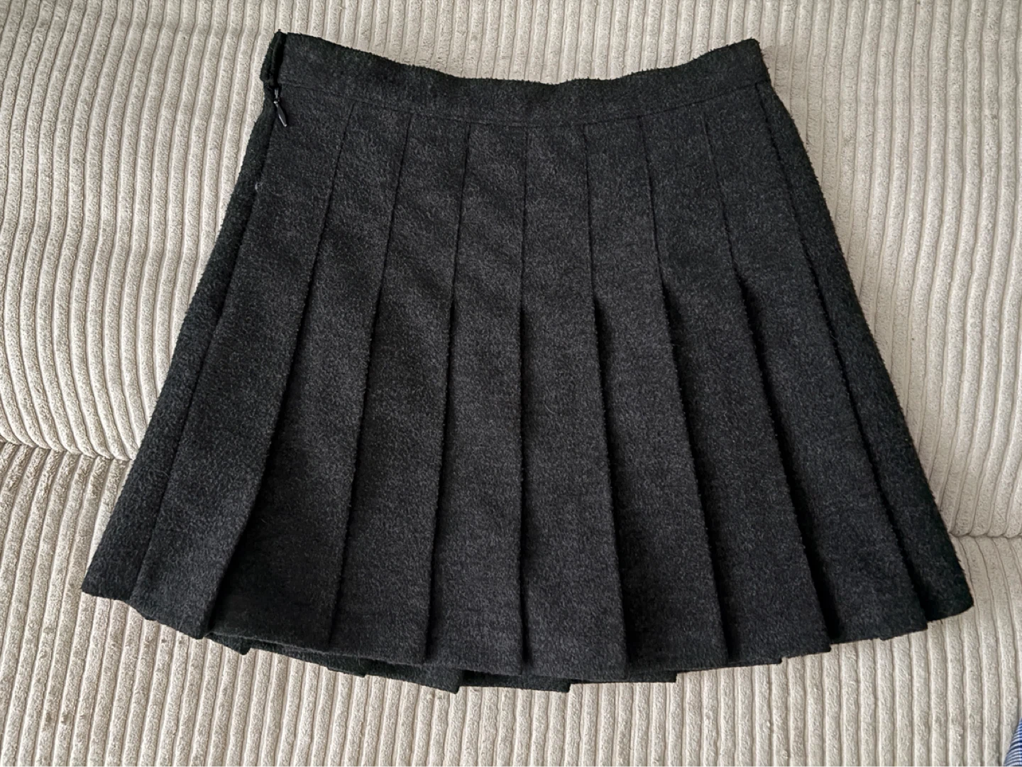 Grey Pleated Winter Skirt