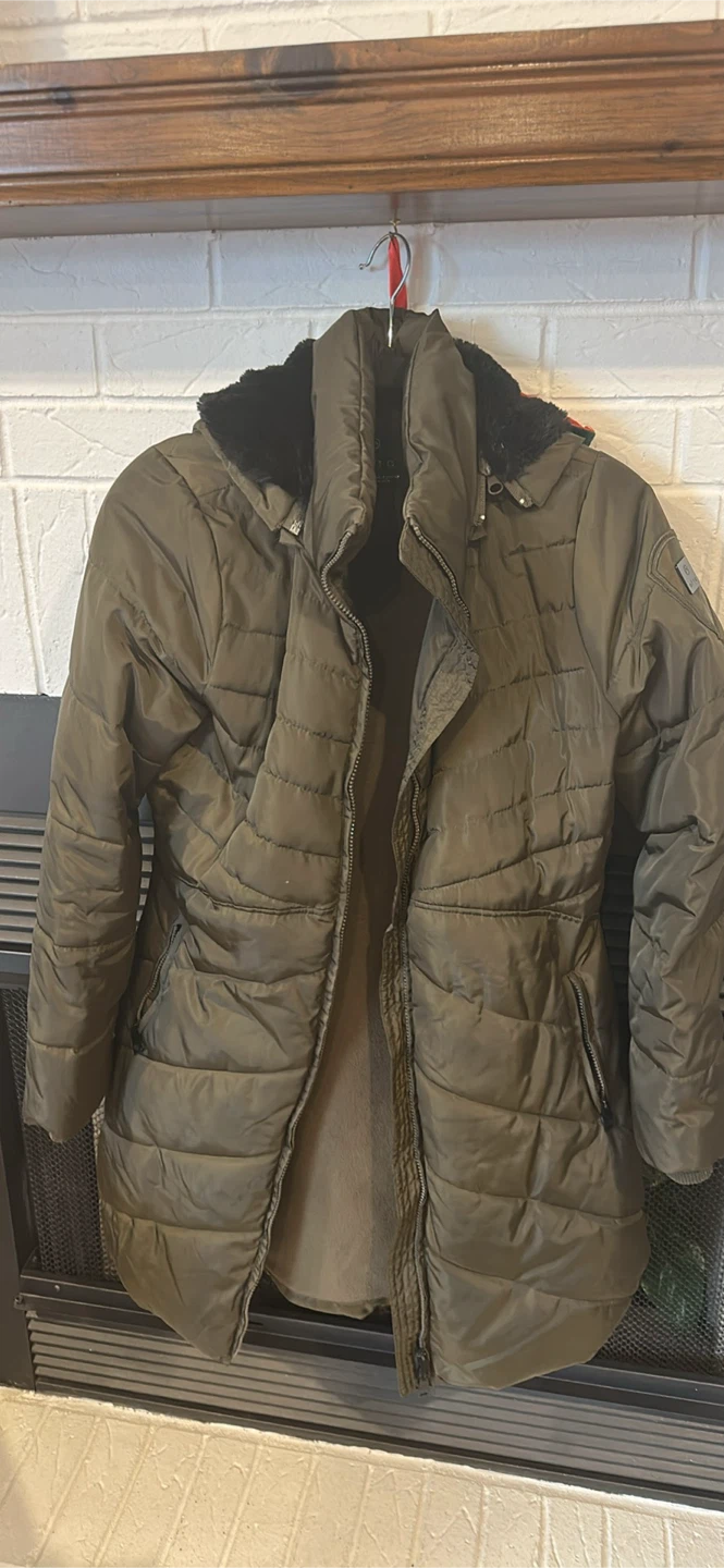 Olive Green Puffer Jacket