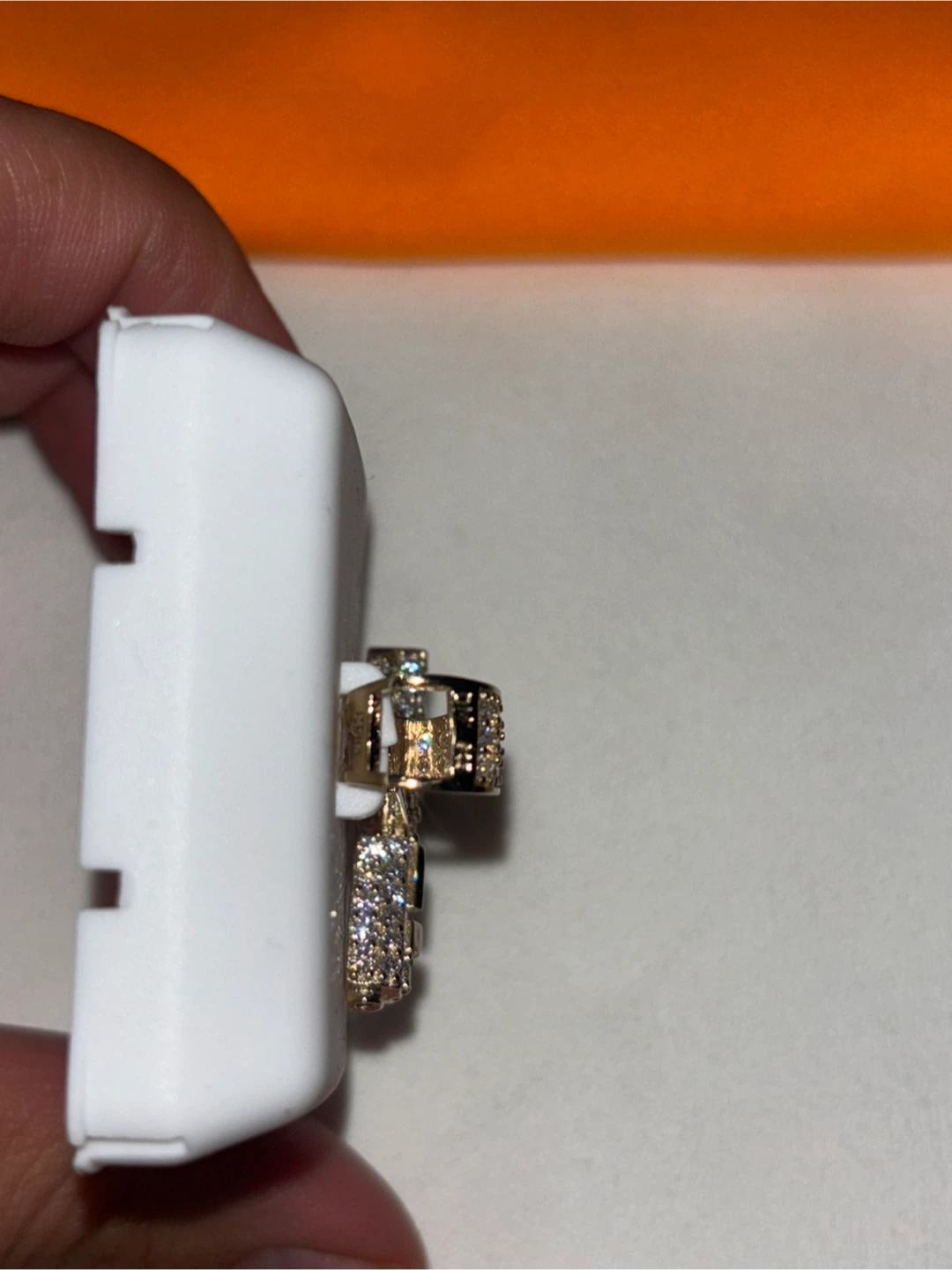 Gun Pendant Gold plated with Moissanite 925 Silver - photo 3