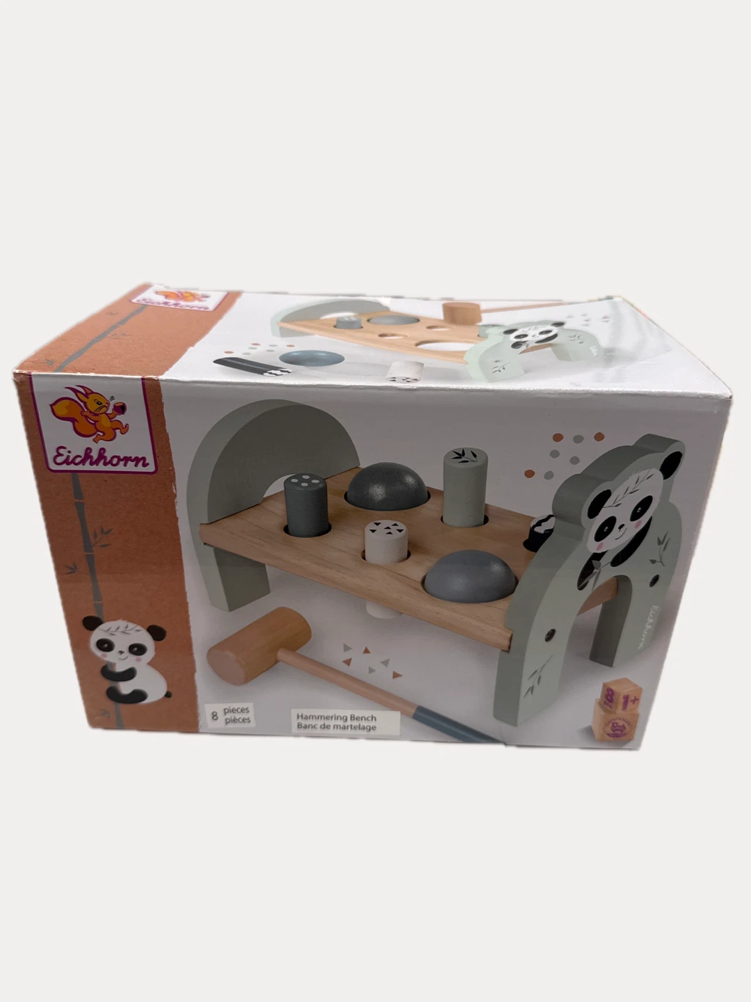 Montessori Eichhorn Panda Hammering Bench - 8 Pieces