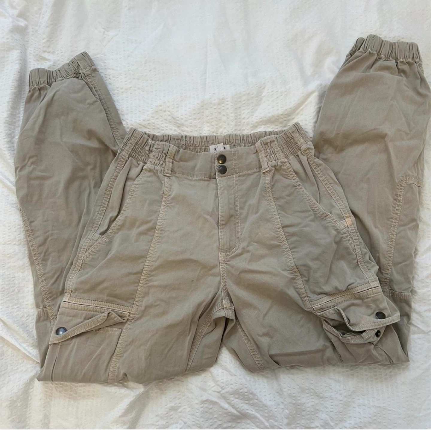 Beige cuffed Cargo