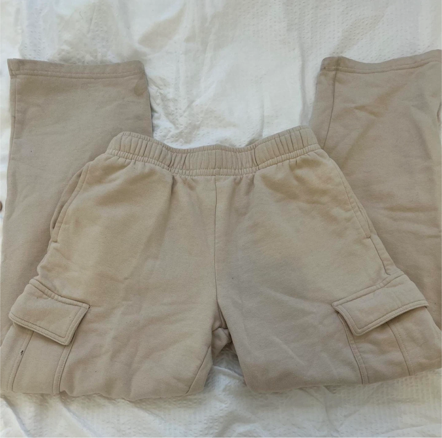Beige Cargo Sweatpants