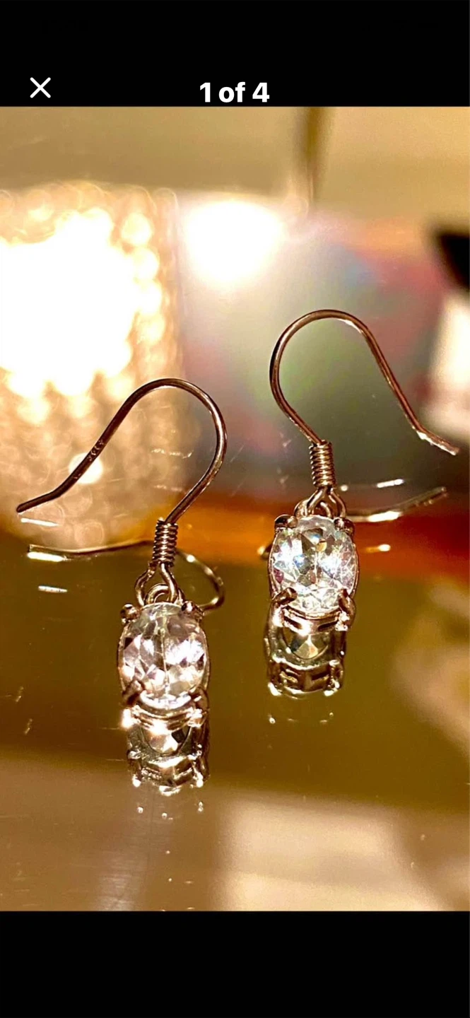 💎4-Carat Aquamarine Drop Earrings