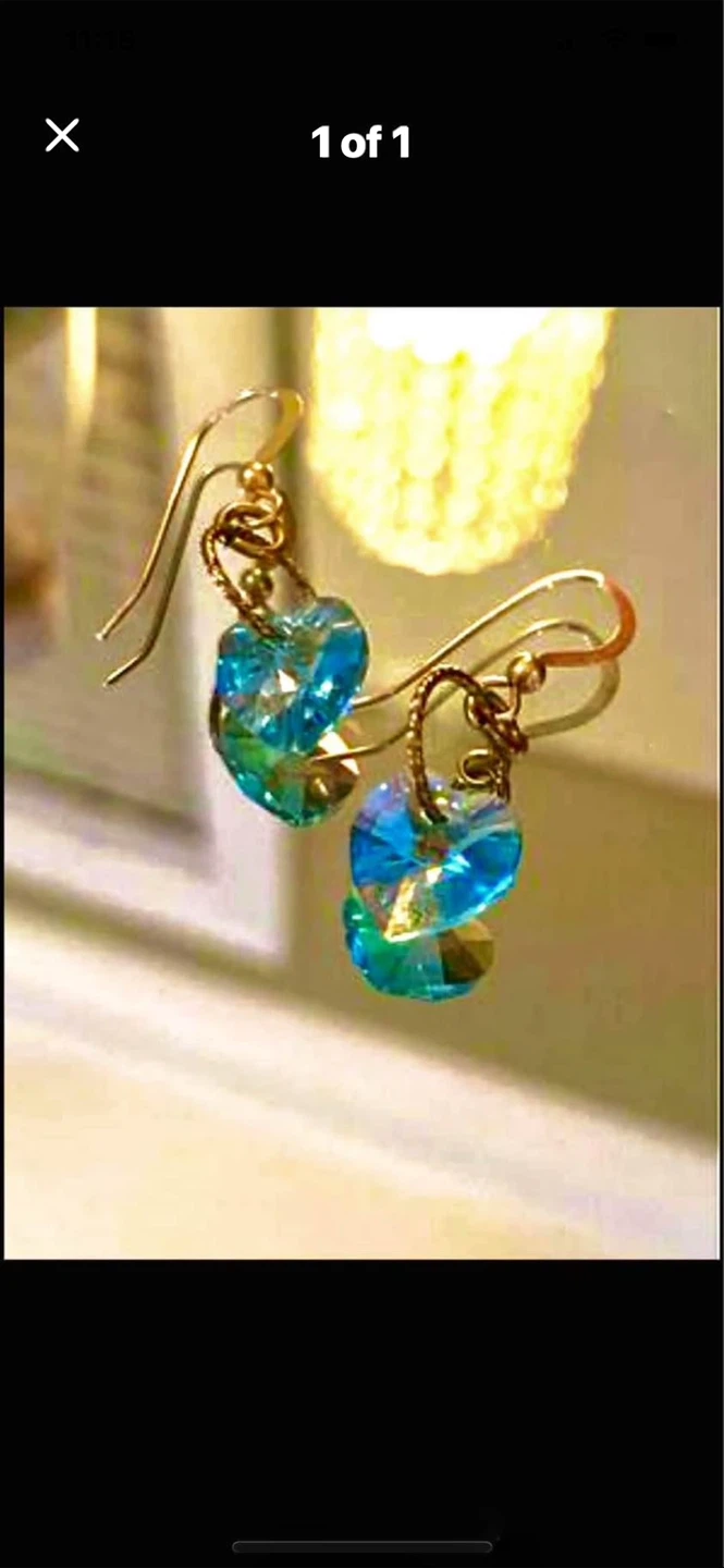 🩵Swarovski Crystal Heart Drop Earrings