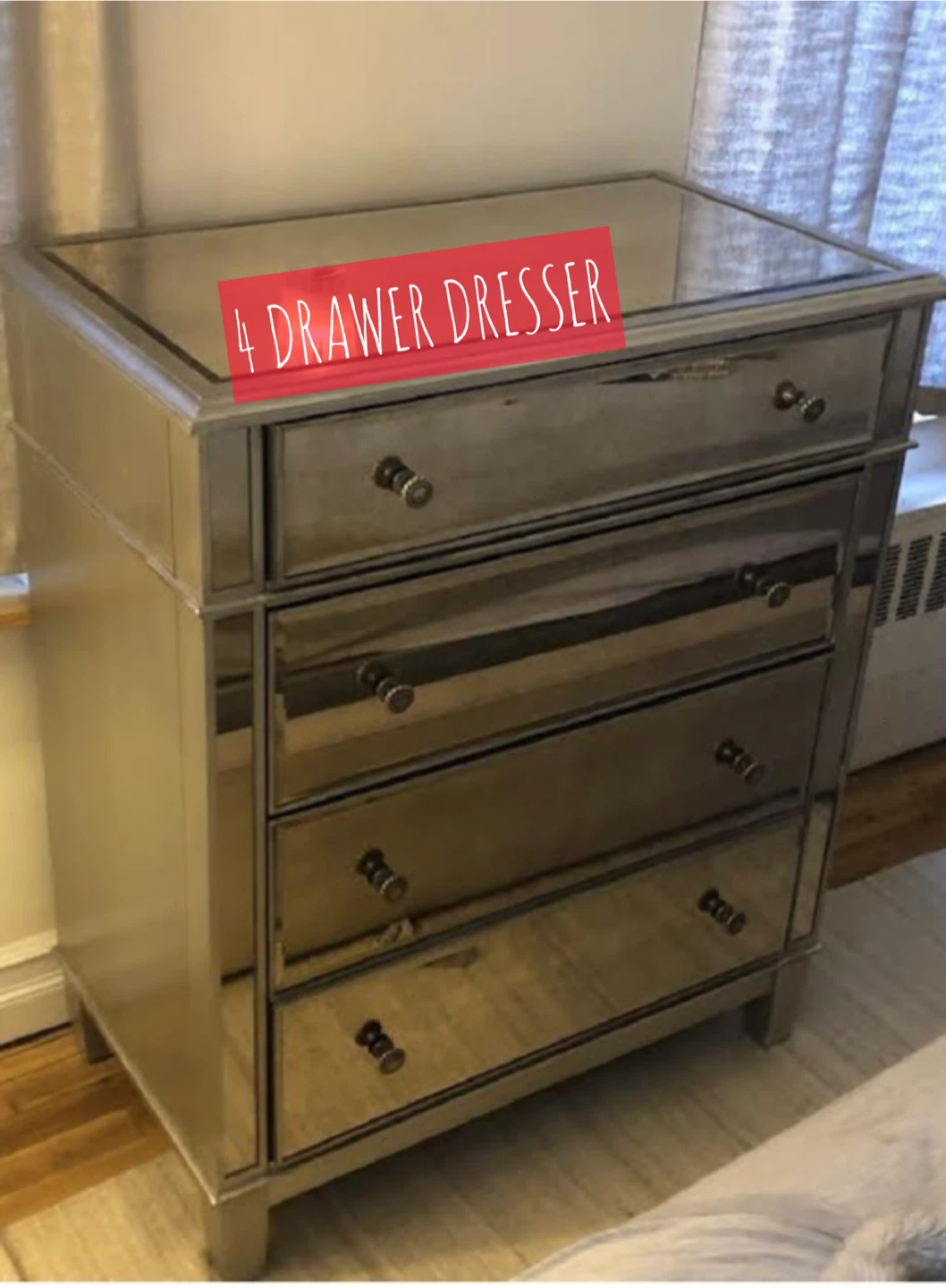 Pier1 Hayworth Mirrored 4 Drawer Dresser