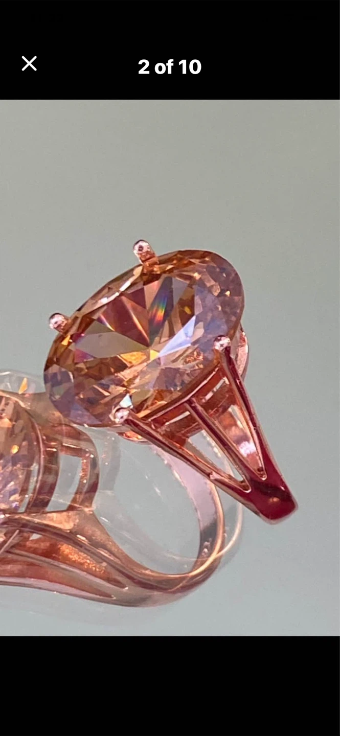 💖Rose Gold Ring with Large Oval Stone - photo 3