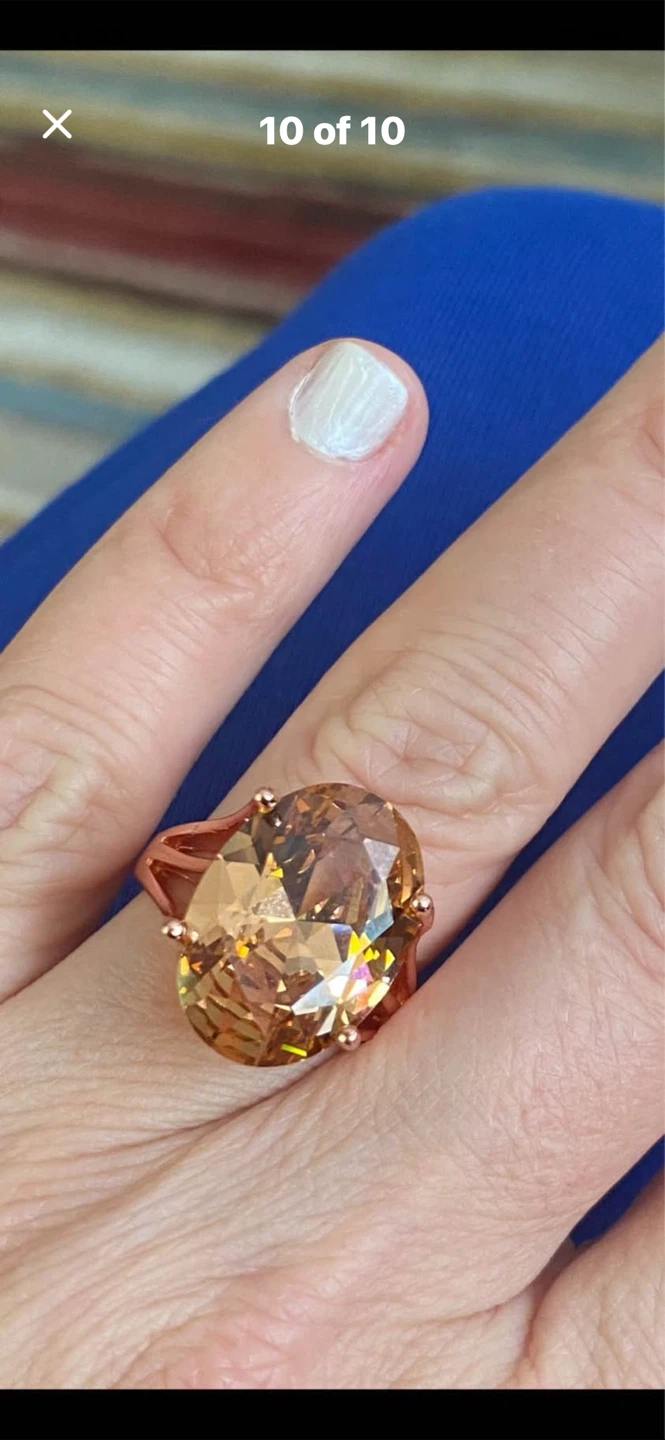 💖Rose Gold Ring with Large Oval Stone - photo 2