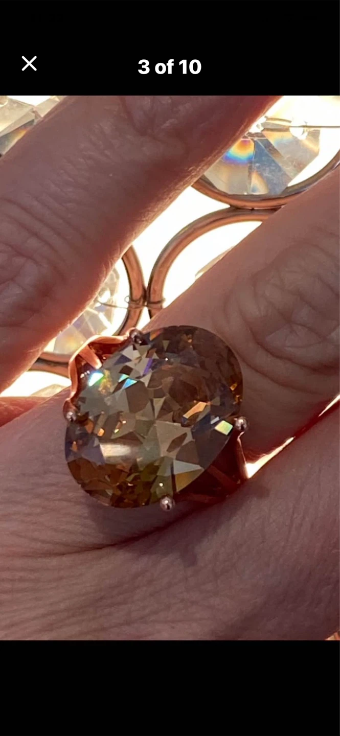 💖Rose Gold Ring with Large Oval Stone - photo 4