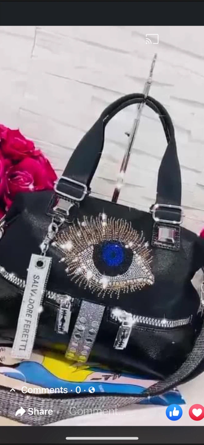 Salvadore  Feretti Black Eye Design Bag