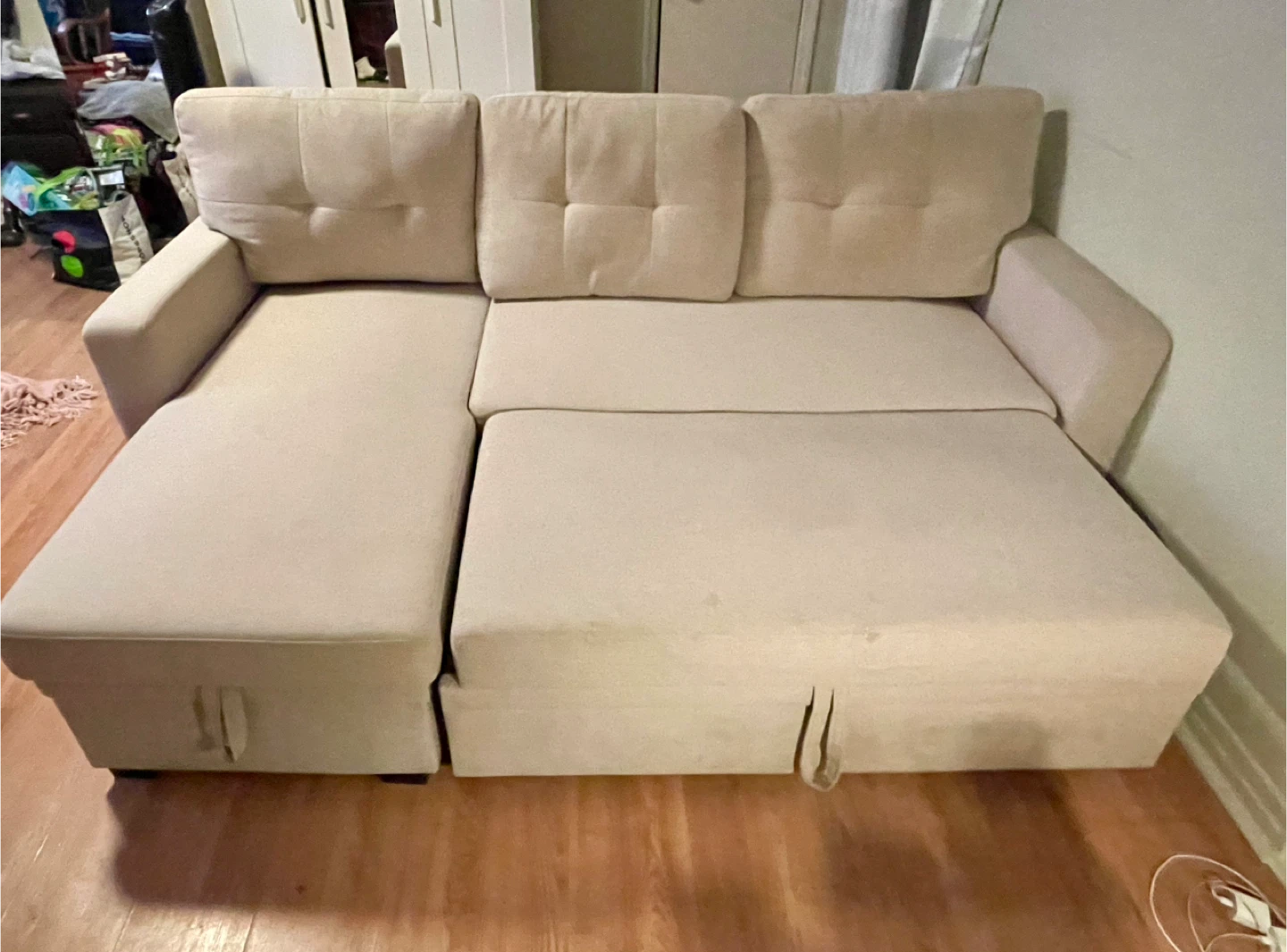 Beige Sectional Sofa with Storage - photo 2
