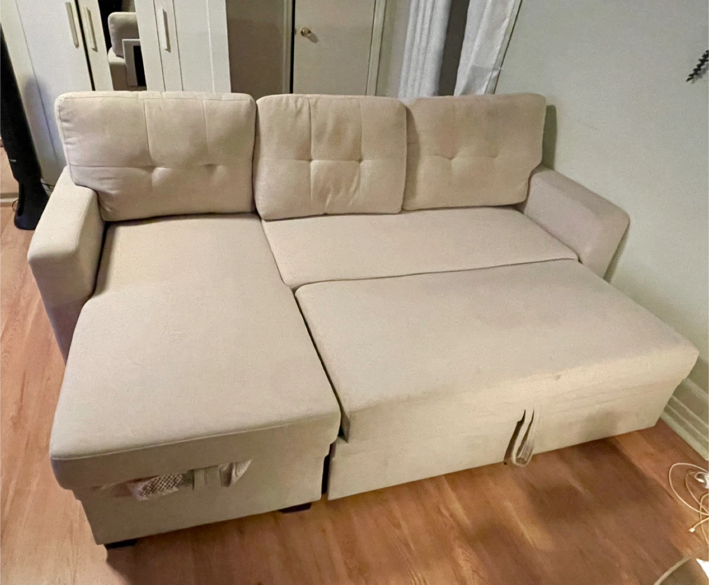 Beige Sectional Sofa with Storage