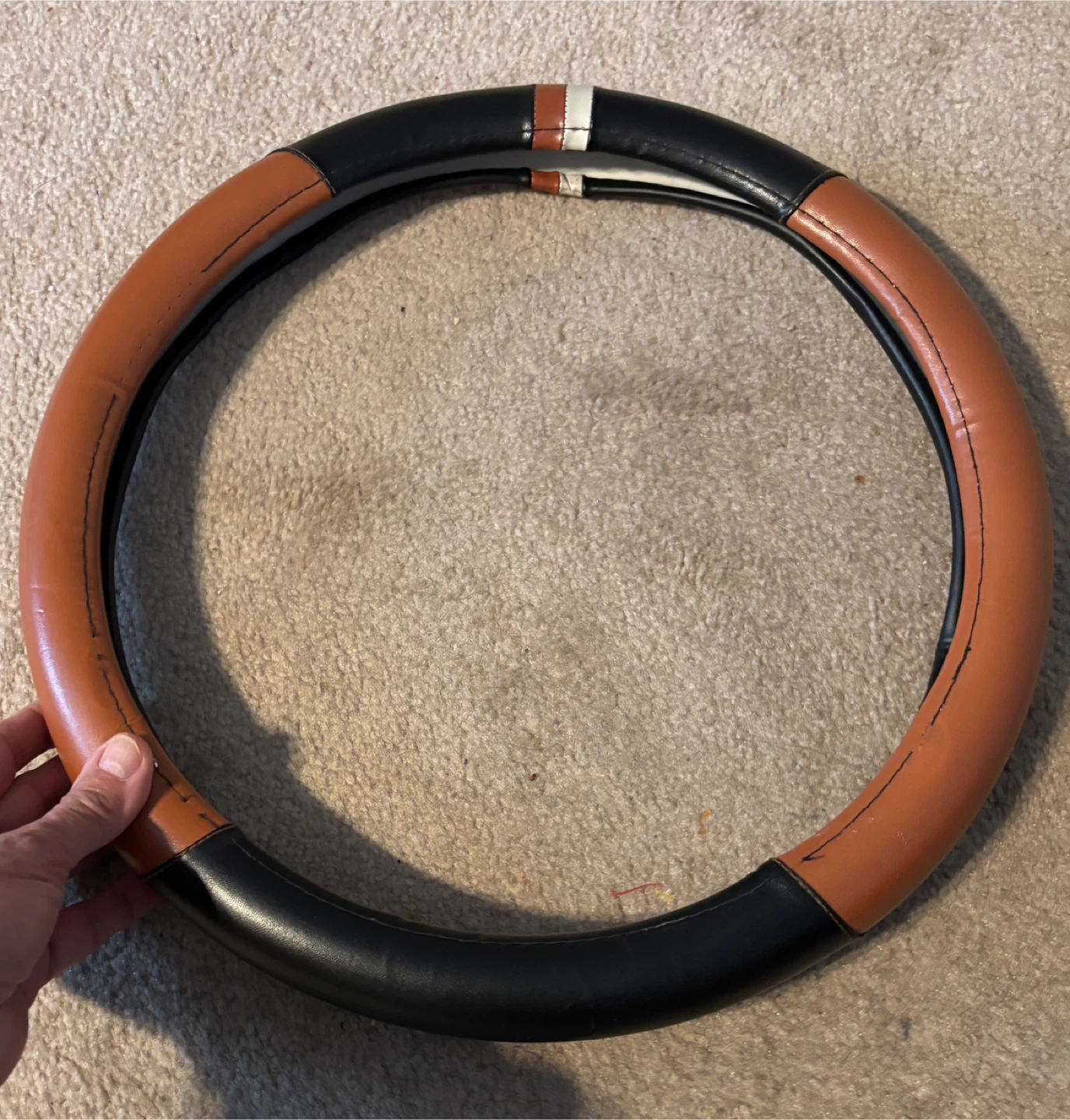 Steering Wheel Cover - Brown & Black