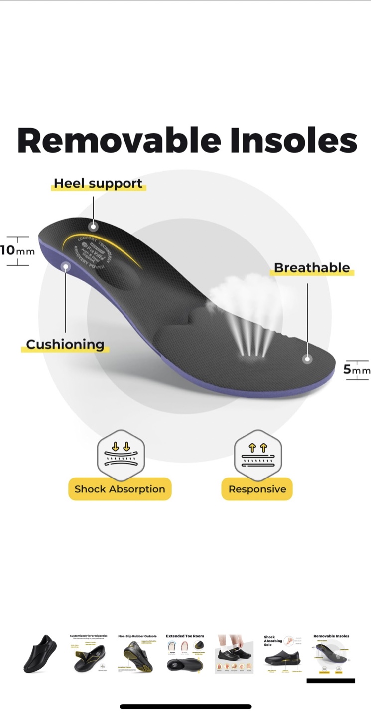 FitVille Diabetic Shoes - Jet Black, Size 9 Wide - photo 5