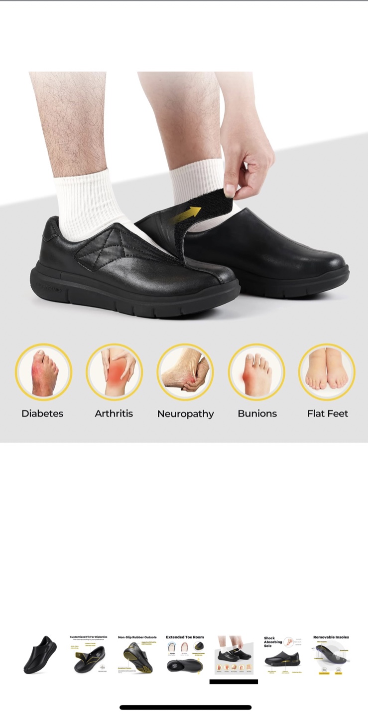 FitVille Diabetic Shoes - Jet Black, Size 9 Wide - photo 3