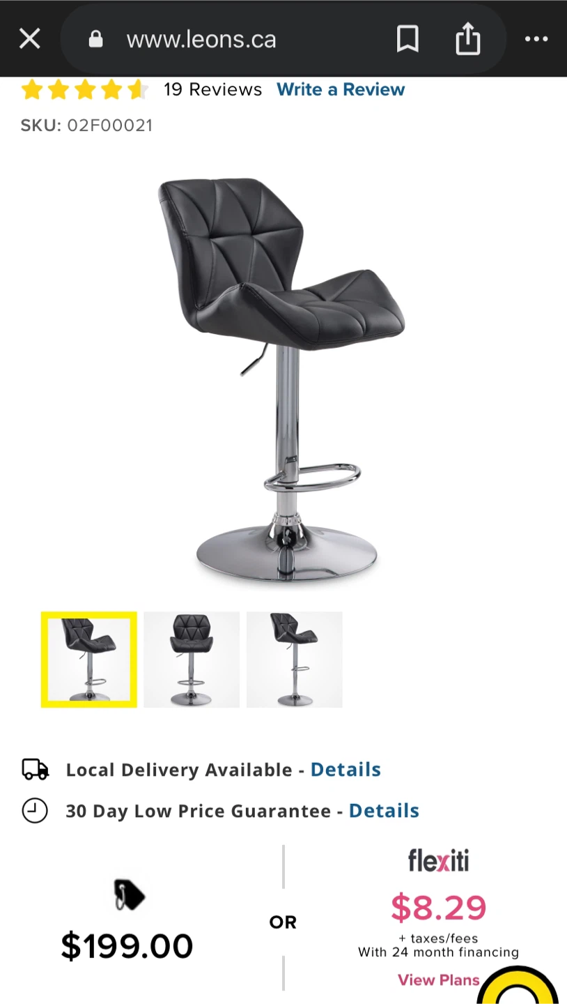 Luxury Modern Faux Leather Swivel Barstool Chairs (CAN DELIVER) - photo 2