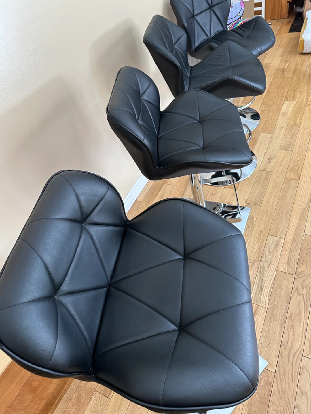 Luxury Modern Faux Leather Swivel Barstool Chairs (CAN DELIVER) - photo 4