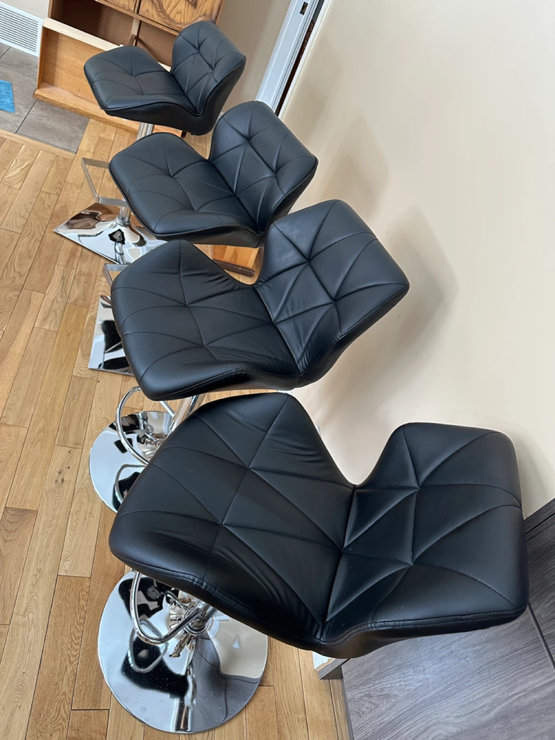 Luxury Modern Faux Leather Swivel Barstool Chairs (CAN DELIVER) - photo 3