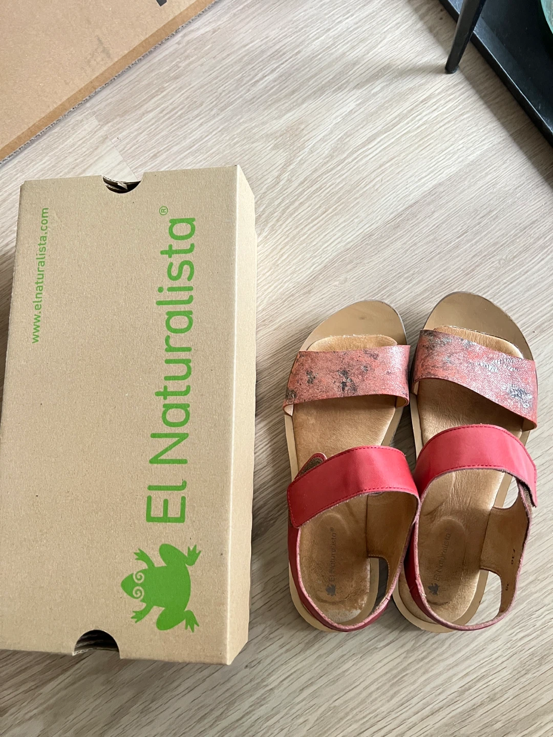 El Naturalista Red Leather Sandals - photo 5