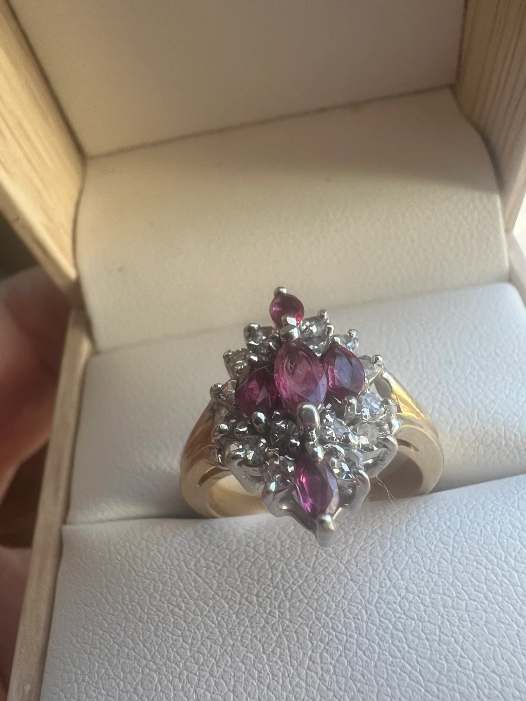 Vintage 14k Gold Ruby & Diamond Ring - photo 3