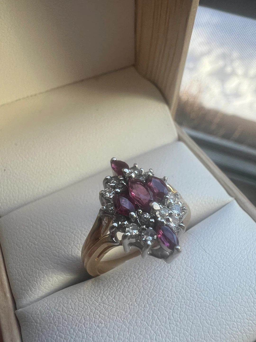 Vintage 14k Gold Ruby & Diamond Ring - photo 2