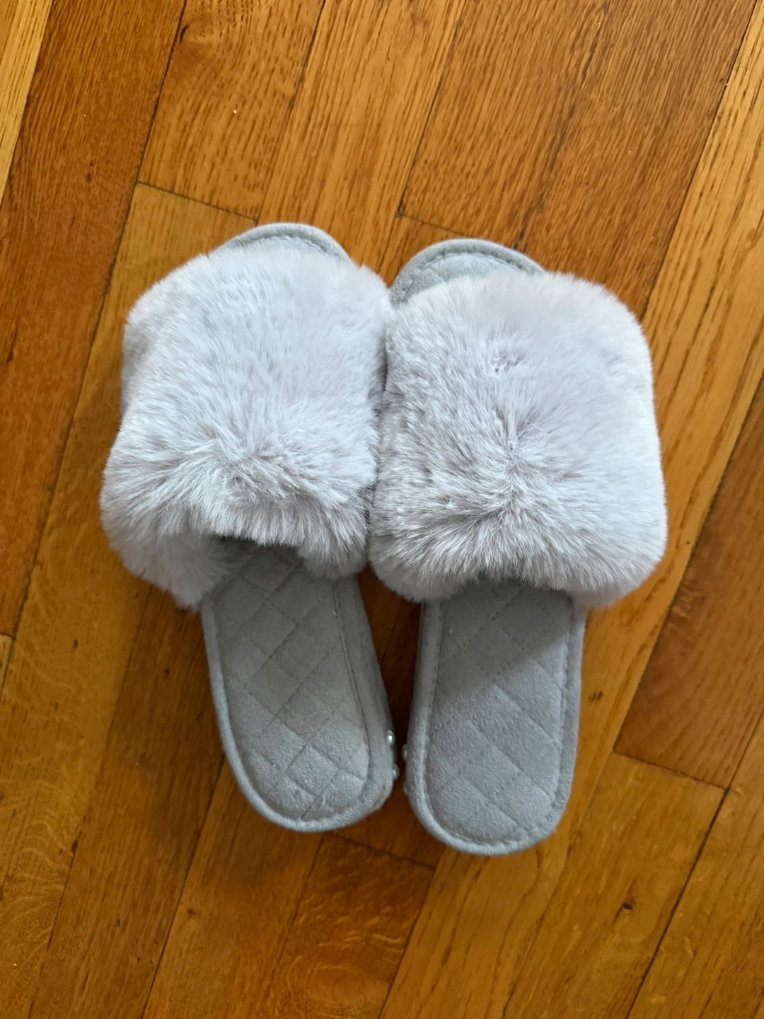 Gray Furry Slippers
