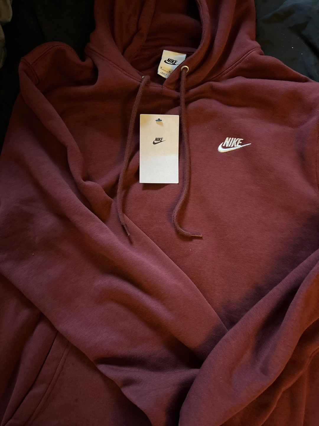 New Nike Burgundy Hoodie - Size M