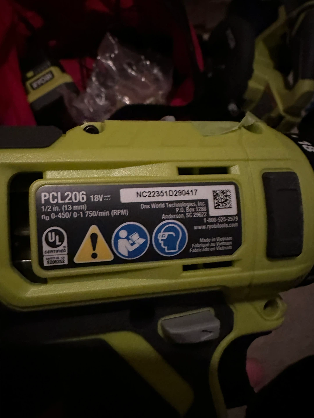 Ryobi PCL206 18V Cordless Drill - photo 3
