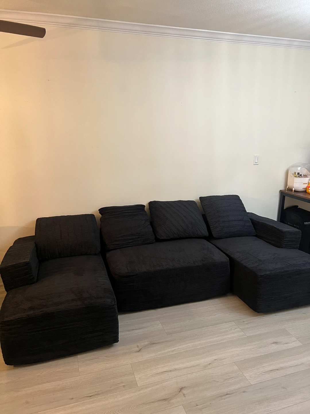 Black Corduroy Sectional Sofa