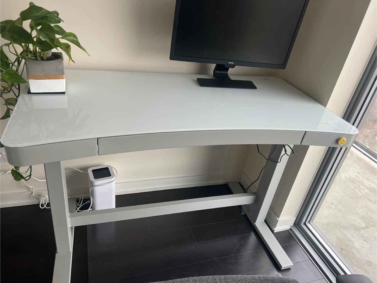 Standing Desk - White Glass Top